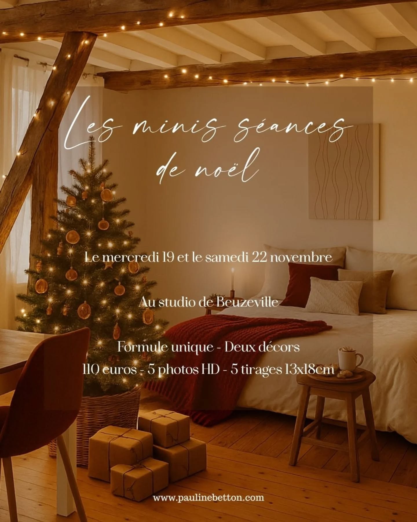 Les minis séances de Noël arrivent au studio 🎄

Une ambiance douce et chaleureuse vous attend : décor de Noël, musique, cookies tout juste sortis du four… et une petite surprise pour les enfants.
De quoi passer un joli moment en famille tout en créant de beaux souvenirs ✨

Les 19 et 22 novembre à Beuzeville – 110 € / 5 photos HD + 5 tirages

Quelques créneaux encore disponibles !! Ne tardez plus ! Le lien pour réserver se trouve dans les storys à la une 🤗

#miniseancenoel #seancenoel #photographenoel #photographenormandie #noel #seancefamille #seancefamillenormandie #idéecadeaunoël