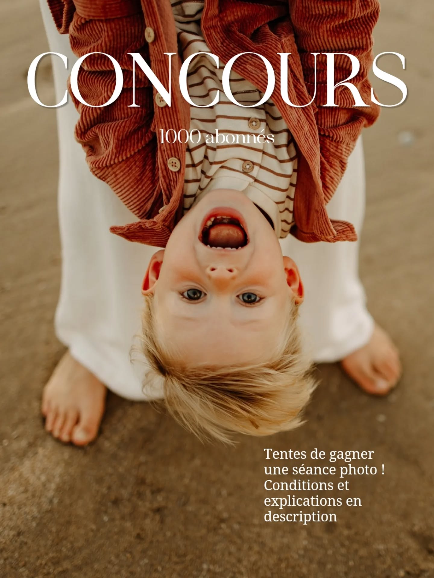 🤎 CONCOURS • 1000 MERCI ✨

C’est une double fête par ici ! Pour célébrer les 1 000 abonnés et mon anniversaire ce mois-ci, j'ai envie de vous gâter pour vous remercier de votre soutien. 🎂

À gagner : Une séance photo d'une valeur de 240 € (au choix : famille, couple ou solo) ✨

Pour participer, c’est tout simple :
👉🏻 Être abonné.e à mon compte 
👉🏻 Liker cette publication
👉🏻 Inviter en commentaire 2 ami.e.s 
✨ CHANCE BONUS Partagez ce post en story en m’identifiant

⏳ Fin du concours le dimanche 12 juillet. Le gagnant ou la gagnante sera tiré.e au sort et annoncé.e en story.
Dites-moi en commentaire la séance que vous choisiriez si vous gagnez ! 

Bonne chance à tous ✨

Infos : 30 km max autour de Pont-Audemer • Valable 6 mois • Participation vaut accord pour la publication des photos • Non affilié à Instagram.